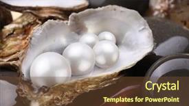  Presentation with pearl oyster - Slides with image placer pearls background and a tawny brown colored foreground