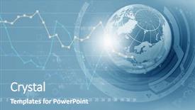  Presentation with business abstract - Presentation theme enhanced with image planet earth on background background and a teal colored foreground