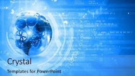  Presentation with business abstract - Audience pleasing presentation theme consisting of image planet earth on background backdrop and a  colored foreground