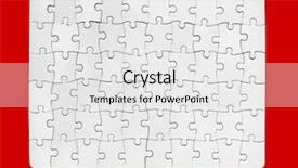  Presentation with siberian tiger taken - Presentation theme with image puzzel - white taken apart pazzle background and a white colored foreground