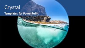  Presentation with under water - Presentation design featuring image-shot-with-a-circular background and a teal colored foreground