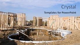  Presentation with under construction - Slide set enhanced with image-shows-a-home-under background and a light blue colored foreground