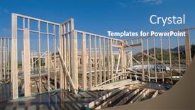  Presentation with under construction - Amazing presentation design having image-shows-a-home-under backdrop and a teal colored foreground