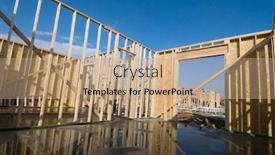  Presentation with under construction - Presentation theme consisting of image-shows-a-home-under background and a coral colored foreground