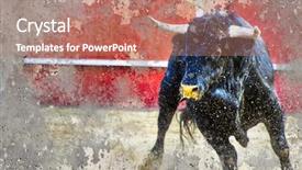  Presentation with artistic - Presentation theme enhanced with image with background texture bullfight background and a coral colored foreground
