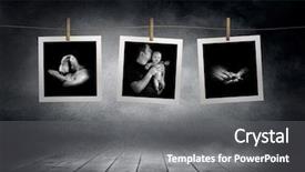  Presentation with newborn - Presentation design having images collection line of newborn background and a gray colored foreground