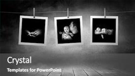  Presentation with newborn - PPT theme consisting of images collection line of newborn background and a gray colored foreground