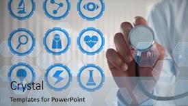  Presentation with stethoscope medication - PPT layouts having images medication - composite image of mid-section background and a  colored foreground