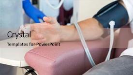  Presentation with medication - Theme enhanced with images medication - cropped image of oximeter attached background and a coral colored foreground