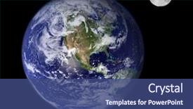  Presentation with moon - PPT theme consisting of images of earth and full background and a ocean colored foreground