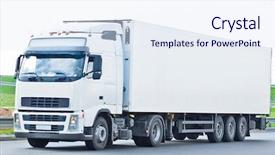  Presentation with vehicles - Presentation enhanced with images of this business vehicles background and a sky blue colored foreground