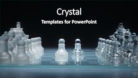  Presentation with chess pieces - Cool new theme with images of transparent glass chess backdrop and a black colored foreground