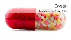  Presentation with medical pill medicine white blue - Amazing slides having images pills - medicine capsule isolated on white backdrop and a white colored foreground