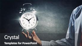  Presentation with human - Colorful presentation design enhanced with images stop watch - close up image of human backdrop and a  colored foreground