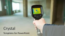  Presentation with temperature - PPT theme featuring imaging camera inspection for temperature background and a light gray colored foreground
