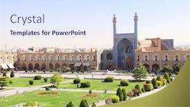 Presentation with shah jahan - Audience pleasing presentation theme consisting of imam mosque and naqsh-e jahan square shah square imam square second biggest place of the world isfahan iran view from ali qapu palace unesco world heritage sites backdrop and a sky blue colored foreground