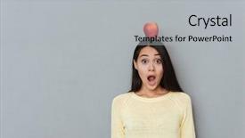  Presentation with red grey - PPT layouts featuring imbalance - amazed astonished young woman background and a light gray colored foreground