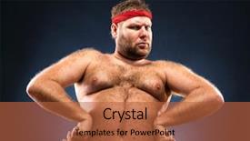  Presentation with build - Amazing presentation design having imitator - fat man imitating muscular build backdrop and a red colored foreground