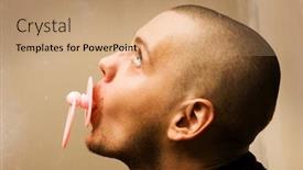  Presentation with concept - Audience pleasing presentation consisting of immaturity-concept-adult-man backdrop and a coral colored foreground