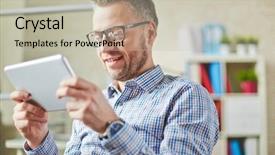  Presentation with develop - PPT layouts having immersed in watching business webinar background and a mint green colored foreground