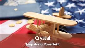  Presentation with usa flag and energy - Presentation with immigrant employment - toy airplane on usa flag background and a tawny brown colored foreground