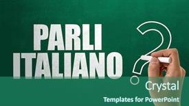  Presentation with italian - PPT theme enhanced with immigrant training - do you speak italian background and a ocean colored foreground