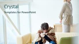  Presentation with social worker - Amazing slide set having immigrant workers - social worker giving psychological help backdrop and a sky blue colored foreground