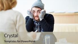  Presentation with social worker - Cool new PPT layouts with immigrant workers - victim of terrorism sitting backdrop and a light gray colored foreground