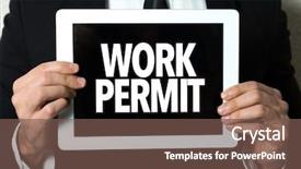  Presentation with permit - Slides enhanced with immigrant workers - work permit background and a violet colored foreground