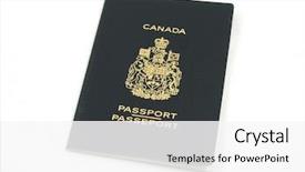  Presentation with passport - Audience pleasing presentation theme consisting of immigration canada - canadian passport in isolated white backdrop and a white colored foreground