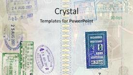  Presentation with passport - Presentation theme featuring immigration canada - fine image of passport stamp background and a light gray colored foreground