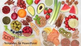  Presentation with food minerals - Colorful slide set enhanced with immune-boosting-healthy-super-food backdrop and a coral colored foreground