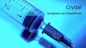  Presentation with syringe - Amazing slides having immune cells - syringe backdrop and a cyan colored foreground