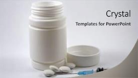  Presentation with tablets - Cool new presentation with immune cells - tablets and syringe backdrop and a light gray colored foreground