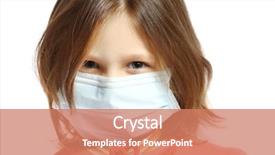  Presentation with mask - Colorful PPT theme enhanced with immune defense - little girl wearing a protective backdrop and a coral colored foreground
