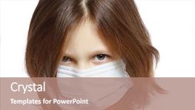  Presentation with new client interview wearing mask - Presentation design having immune defense - little girl wearing a protective background and a coral colored foreground