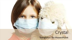  Presentation with mask - Beautiful slides featuring immune defense - little girl wearing a protective backdrop and a lemonade colored foreground