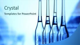  Presentation with ampoule - Amazing theme having immunisation - ampoule on abstract bokeh background backdrop and a cool aqua colored foreground