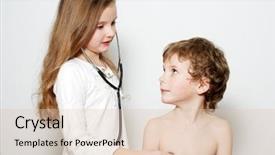  Presentation with play children - Presentation enhanced with immunisation - children's games sister background and a  colored foreground