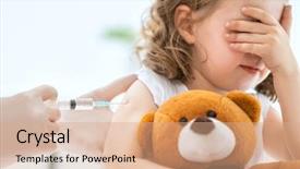  Presentation with immunity - PPT layouts having immunity - doctor making a vaccination background and a coral colored foreground