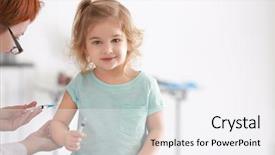  Presentation with immunity - Audience pleasing presentation design consisting of immunity - doctor vaccinating child on light backdrop and a white colored foreground