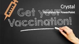  Presentation with vaccination - Beautiful slides featuring immunity - hand writes get your vaccination backdrop and a dark gray colored foreground