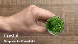  Presentation with wheat in hand - Slide deck with nutrition immunity - woman's hand holding wheat grass background and a tawny brown colored foreground