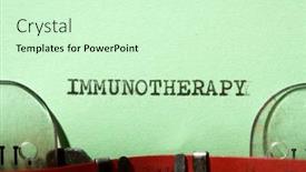  Presentation with immunotherapy - PPT theme consisting of immunotherapy-word-written background and a soft green colored foreground