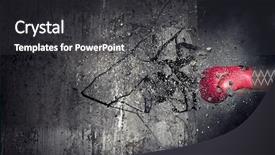  Presentation with impact - Beautiful PPT theme featuring impact - boxing glove surprise mixed media backdrop and a dark gray colored foreground