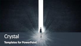  Presentation with gap - Slide deck consisting of impact - silhouette of businesswoman standing background and a ocean colored foreground