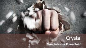  Presentation with broken wall - Slides featuring impact - wall is broken background and a tawny brown colored foreground