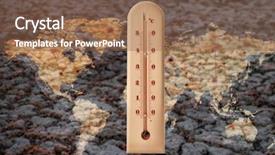  Presentation with impact - Colorful slide deck enhanced with impact - world map with thermometer showing backdrop and a violet colored foreground