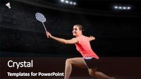  Presentation with impact - Amazing slides having impact - young woman badminton player backdrop and a wine colored foreground