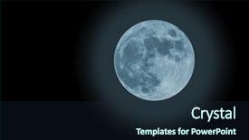  Presentation with black and blue - Beautiful slide deck featuring impact craters - blue full moon isolated backdrop and a tawny brown colored foreground
